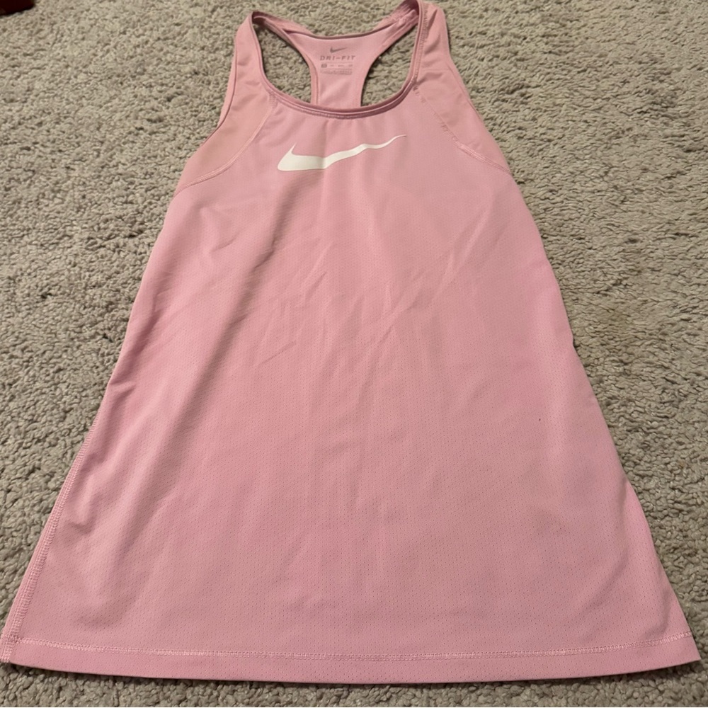 Pink fine mesh Nike workout tank